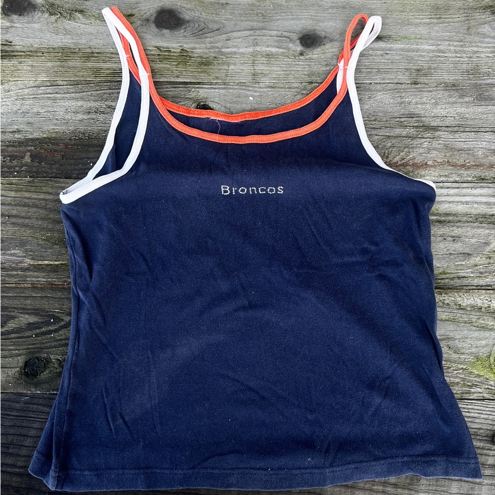 Vintage Denver Broncos Navy Blue Tank Top Size Small